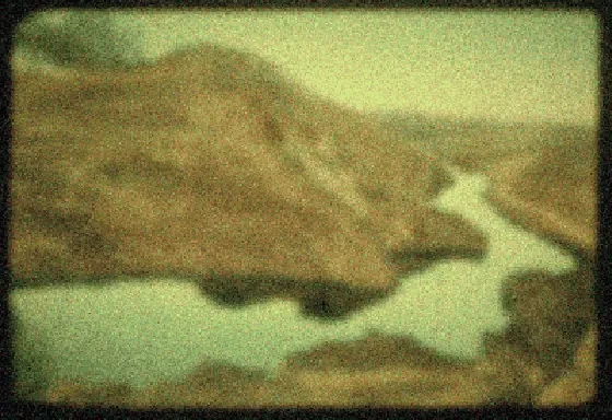 A river of crude oil in a valley near Kirkuk