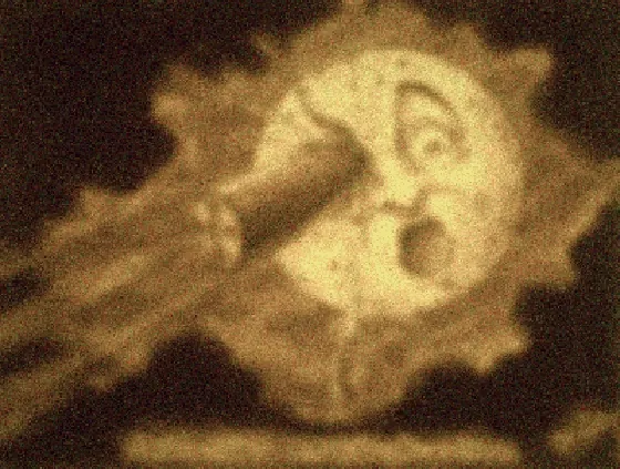 The Moon with a rocket in its eye, from Méliès' film